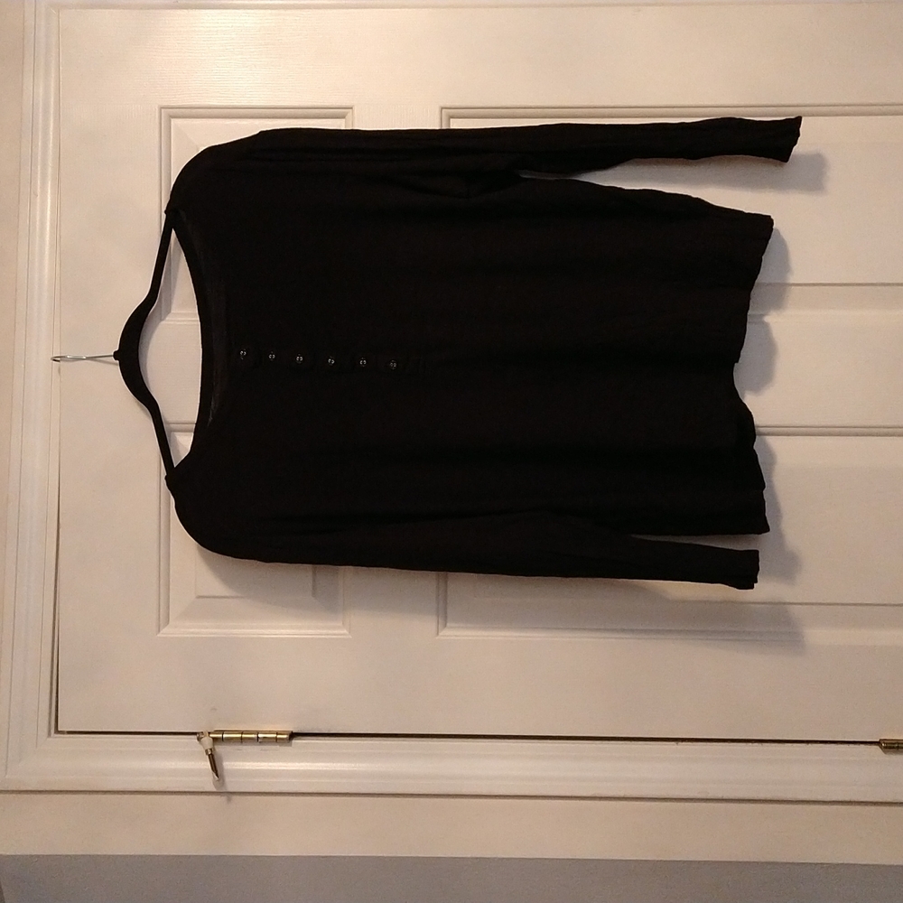 Beautiful black sexy long sleeve shirt size 18/20